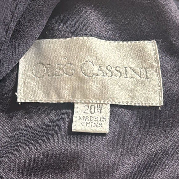 OLEG CASSINI Jersey Cape‎ Gown Sparkle Embellishment 20 20W Wedding Party Blue - Picture 11 of 11